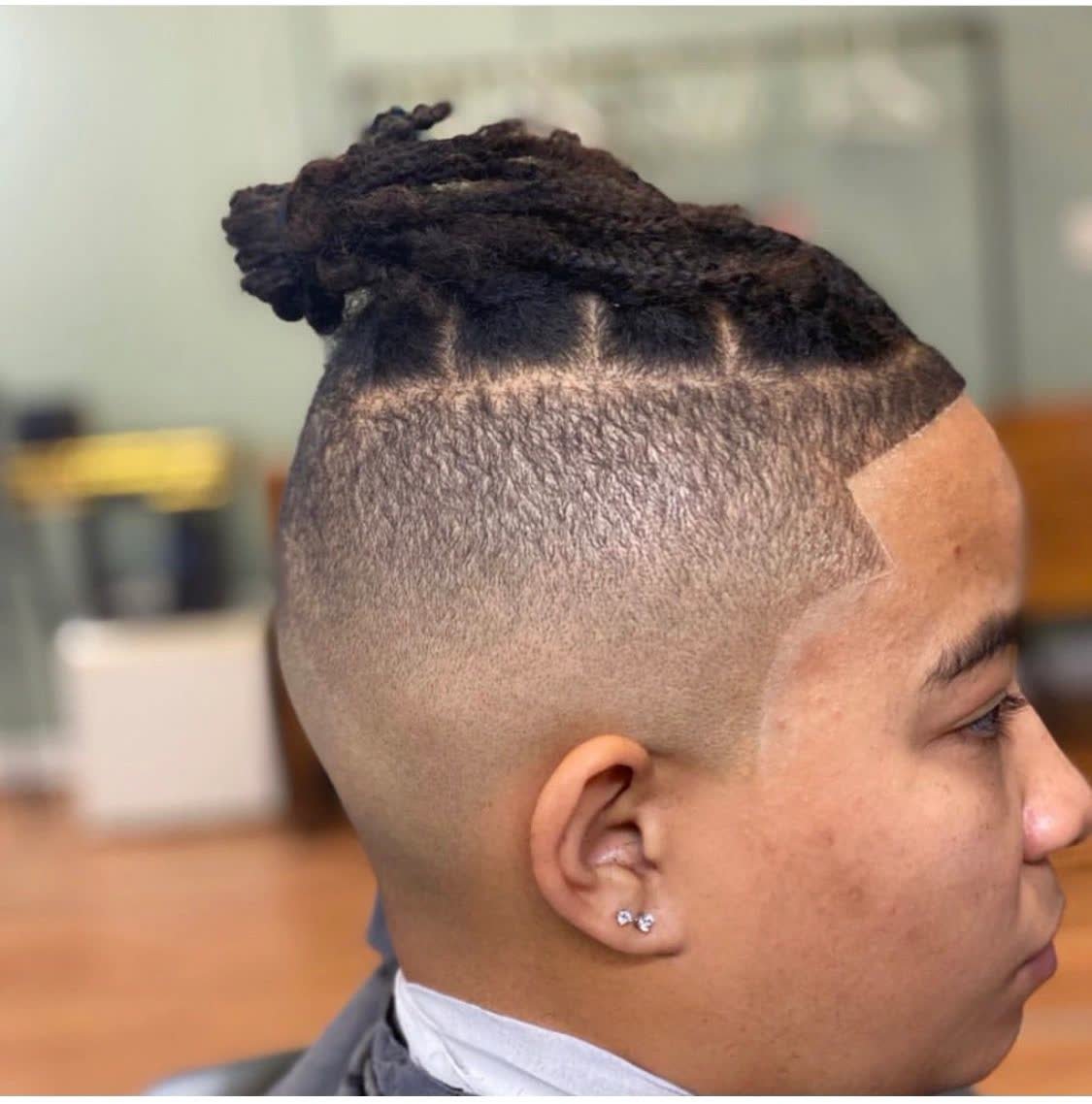 Braids with high skin fade